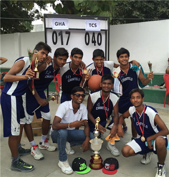 First in Inter School Basketball Tournament. (Senior)
Rahul Harchandani, Ankur Bhatt, Krishanu Tripathi, Ujjwal Singh, Manvendra Singh, Vaibhav Srivastava, Pushkar.